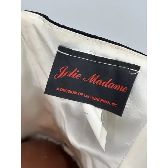 Vintage Jolie Madame Strapless Dress Womens 7/8 Black White Tulle Asymmetrical - Picture 11 of 16